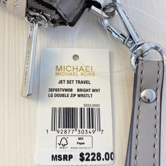 Michael Kors Double Zip Wallet With Wristlet bright white - Picture 5 of 6